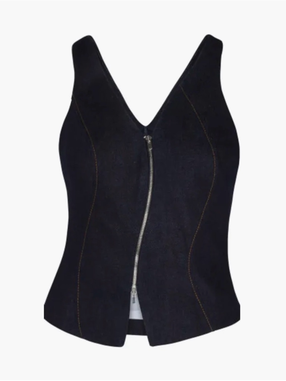 Aya Muse - Alis Cotton Denim Top - Dark Wash - S